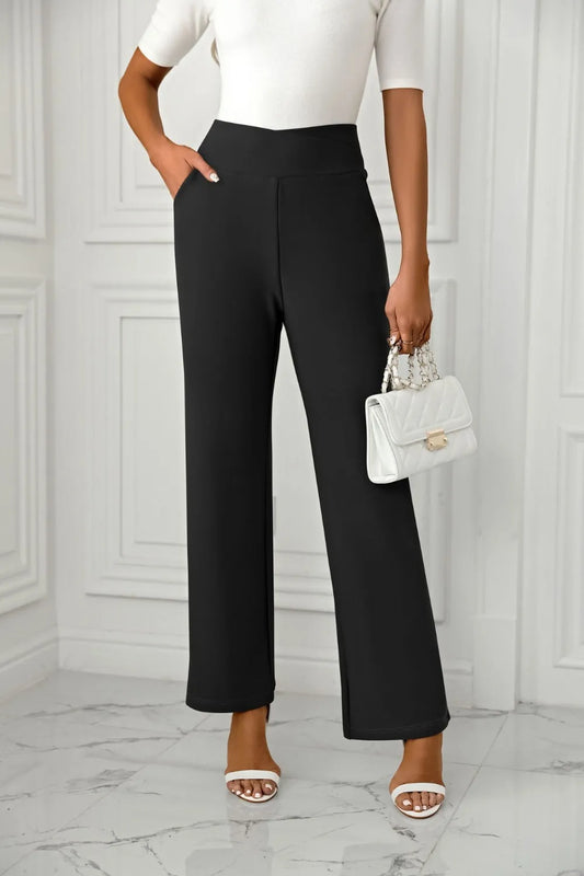 Priviett - Casual High Waisted Straight Pants