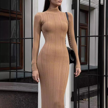 Priviett - Long sleeved striped sweater dress