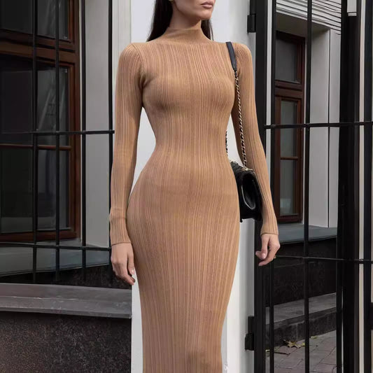 Priviett - Long sleeved striped sweater dress