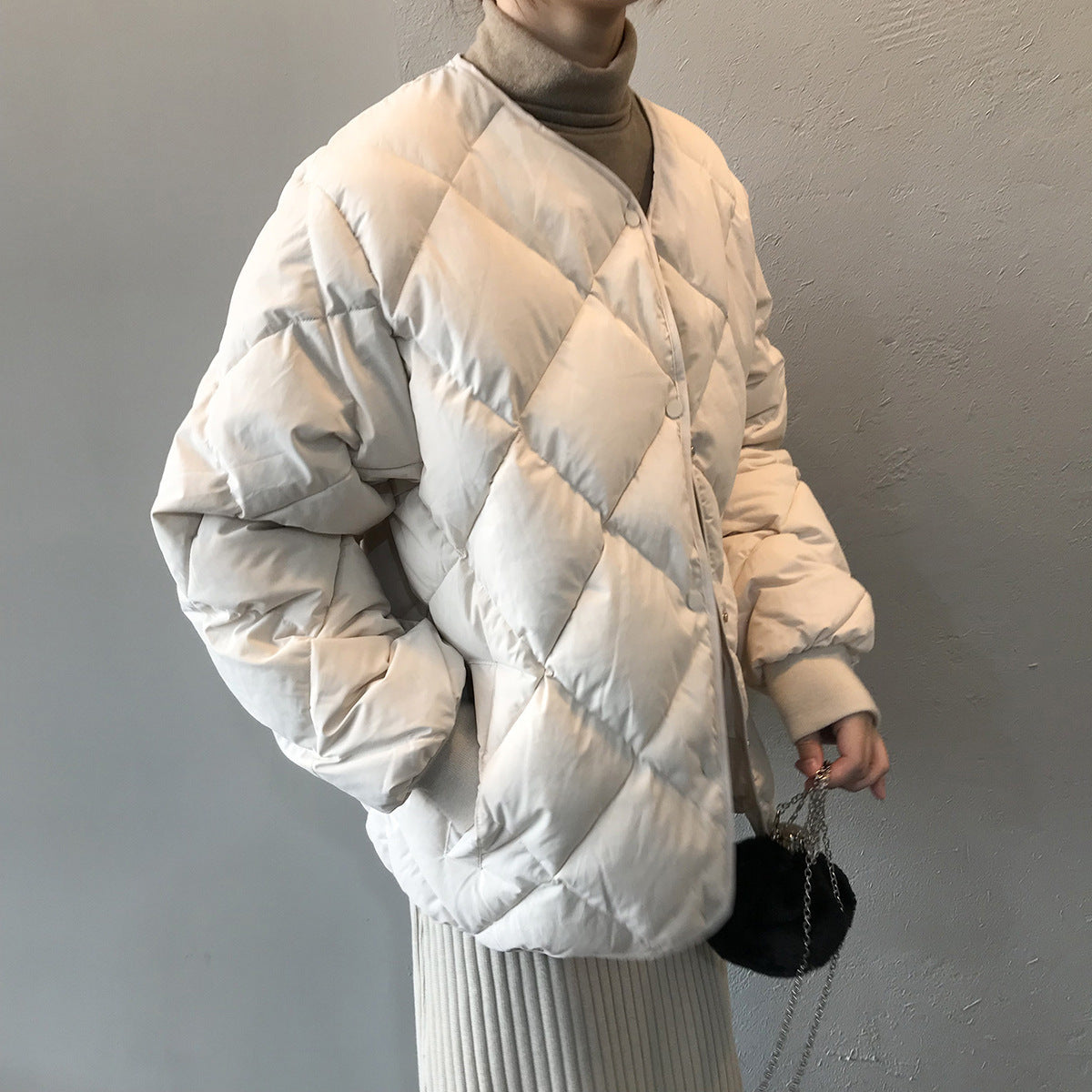 Priviett - Diamond grid cotton jacket