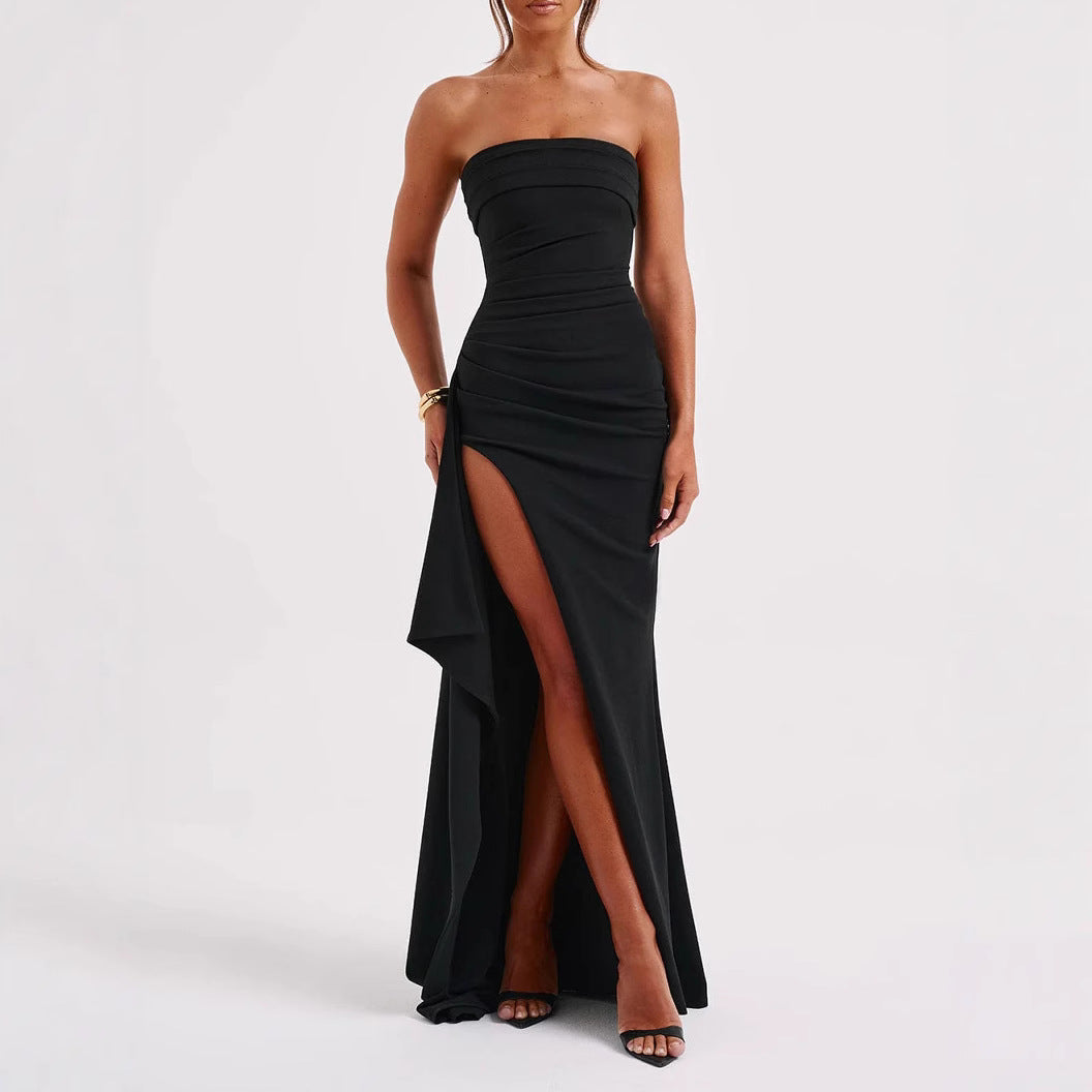 side slit irregular hip skirt