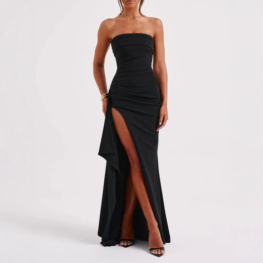 side slit irregular hip skirt
