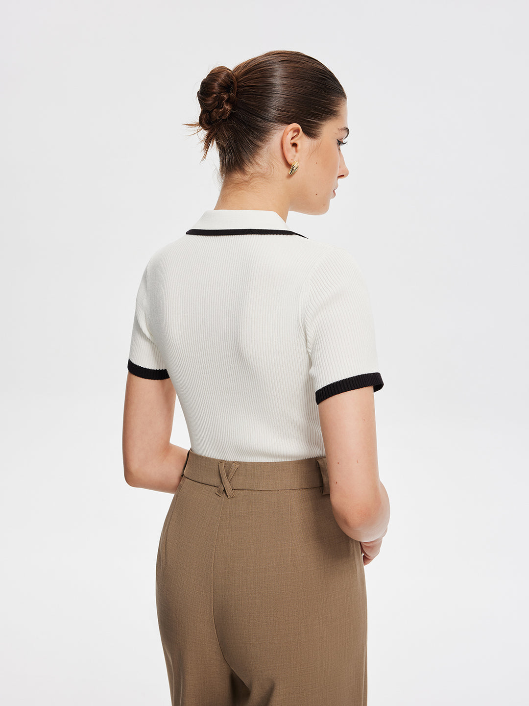 Contrast Trim Button Detail Polo