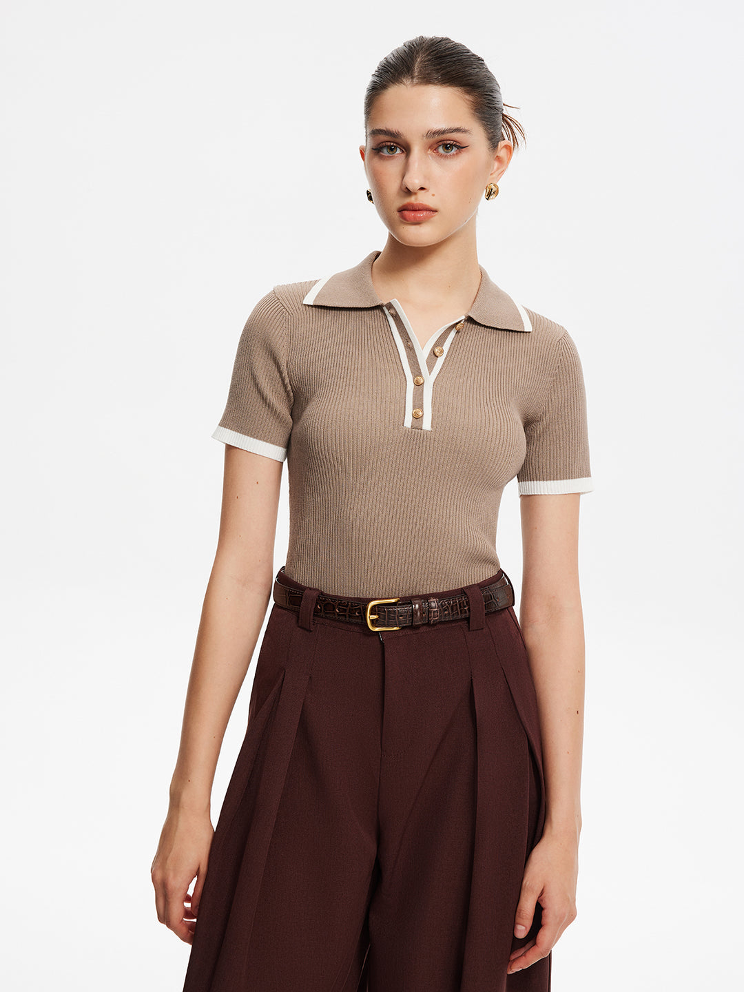 Contrast Trim Button Detail Polo