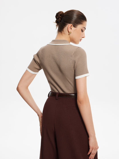 Contrast Trim Button Detail Polo