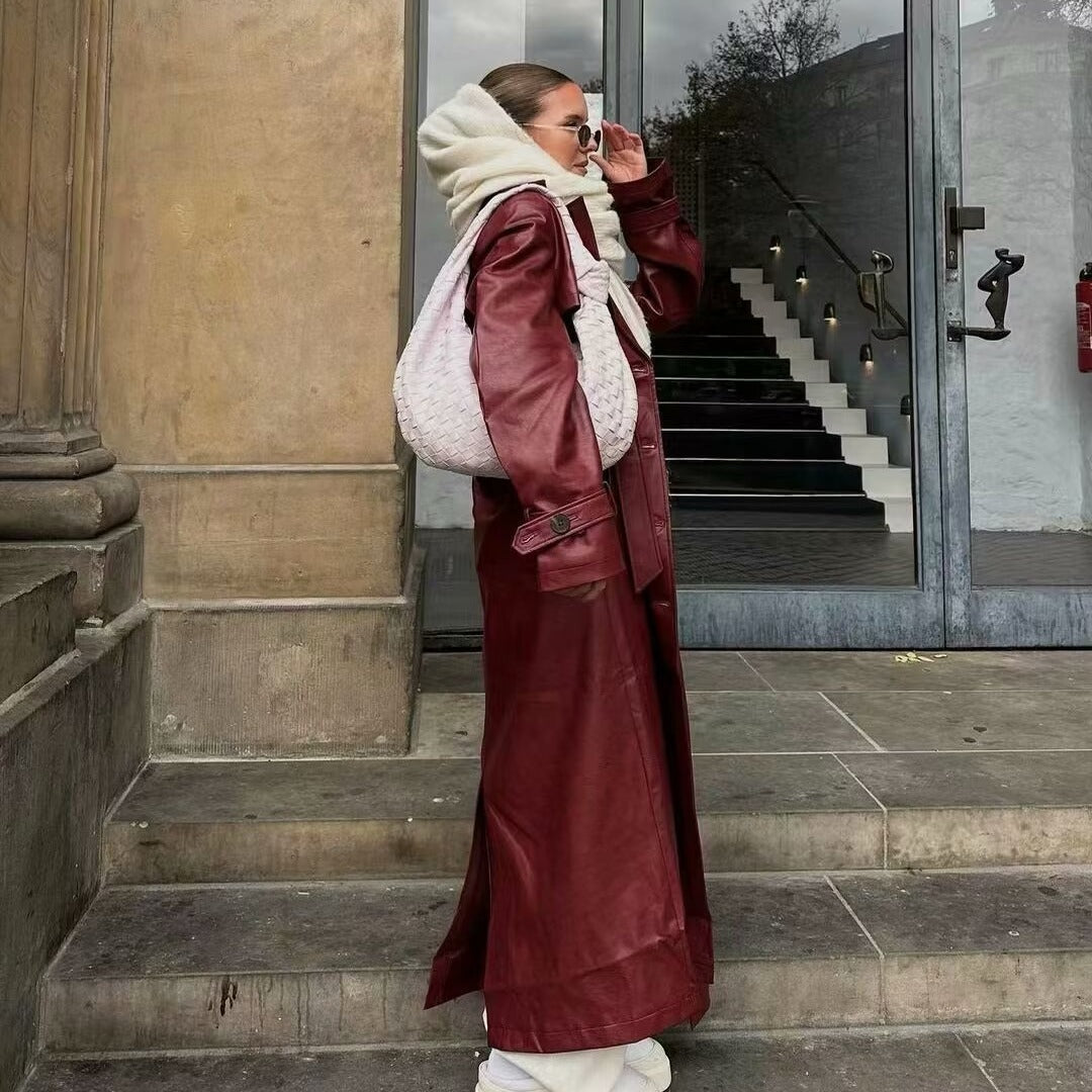 Priviett - long leather coat  jacket