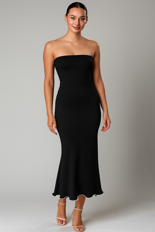 Priviett - strapless long, slim fit dress